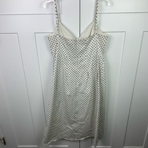 J. Crew 14 Button Front Midi Sun Dress White Black Polka Dot Blake Emily Paris - Picture 9 of 12